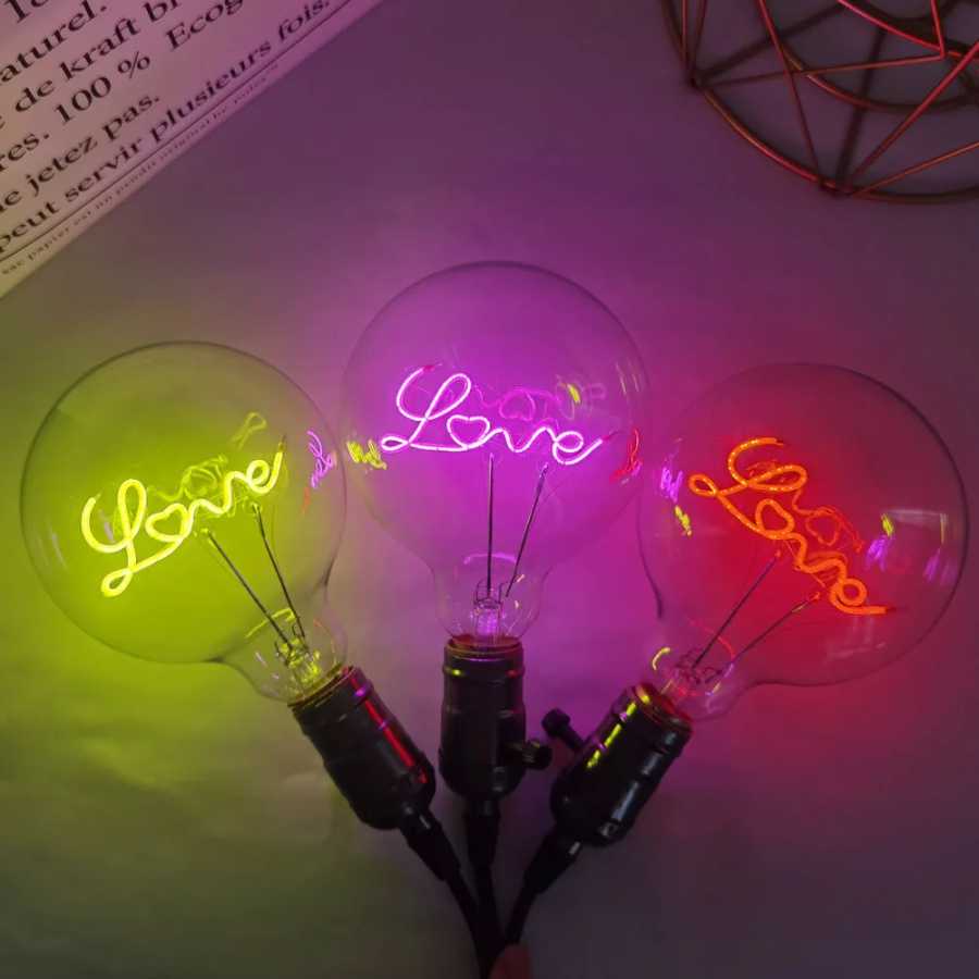 Фотография №5 товара Светодиод G125 4 Вт 220 В Dimmbale LOVE Розовый Красный