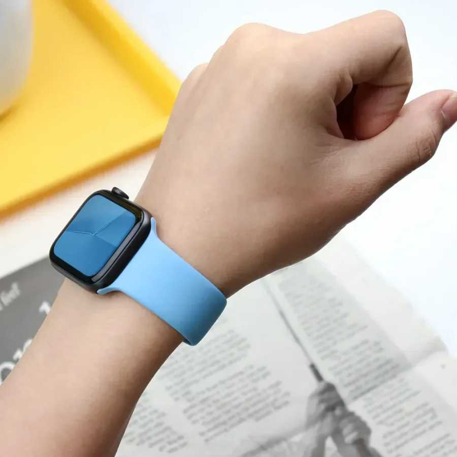 Фотография №3 товара Силиконовый ремешок для Apple Watch, ремешок 45 мм, 44 мм,
