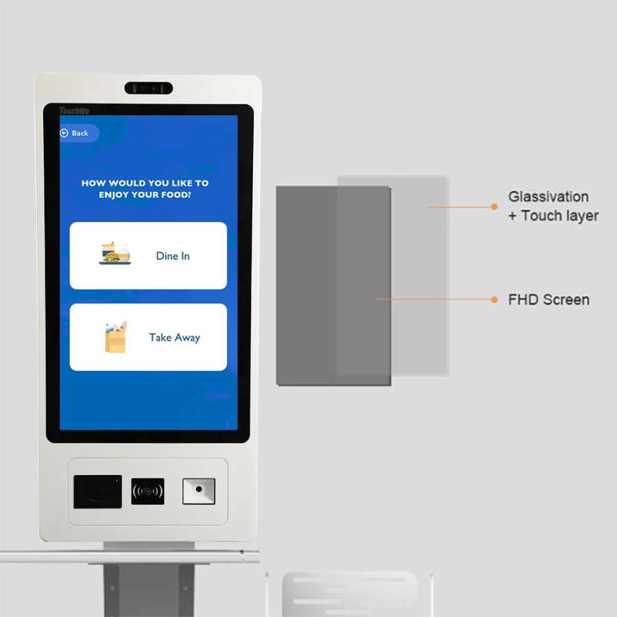 Фотография №3 товара Сенсорный киоск TouchWo 27/32 дюйма с ОС Windows/Android, емкостным сенсорным