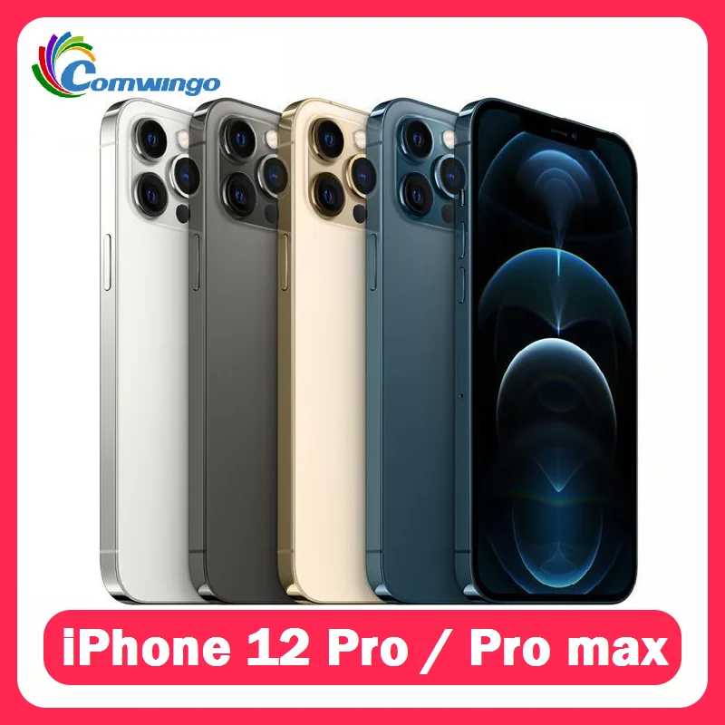 iPhone 12 Pro/12 Pro Max 128 ГБ 256 ГБ ПЗУ 6 ГБ ОЗУ 6,1 ' и 6,7' Retina OLED Face ID 5G Оригинальный разблокированный iPhone 12pro 12promax Б/У и восстановленные телефоны