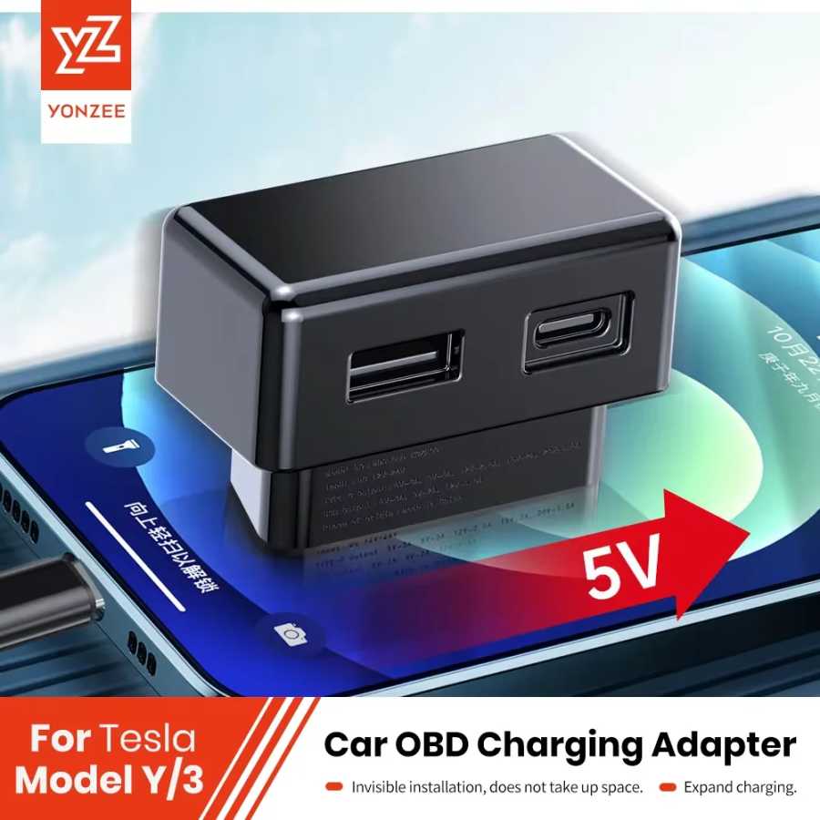 Адаптер OBD для зарядки Tesla Model 3/Y/YL/X/S Highland Juniper, разветвитель OBD2, зарядные адаптеры и аксессуары для автомобилей Tesla. Инструмент для ремонта автомобилей