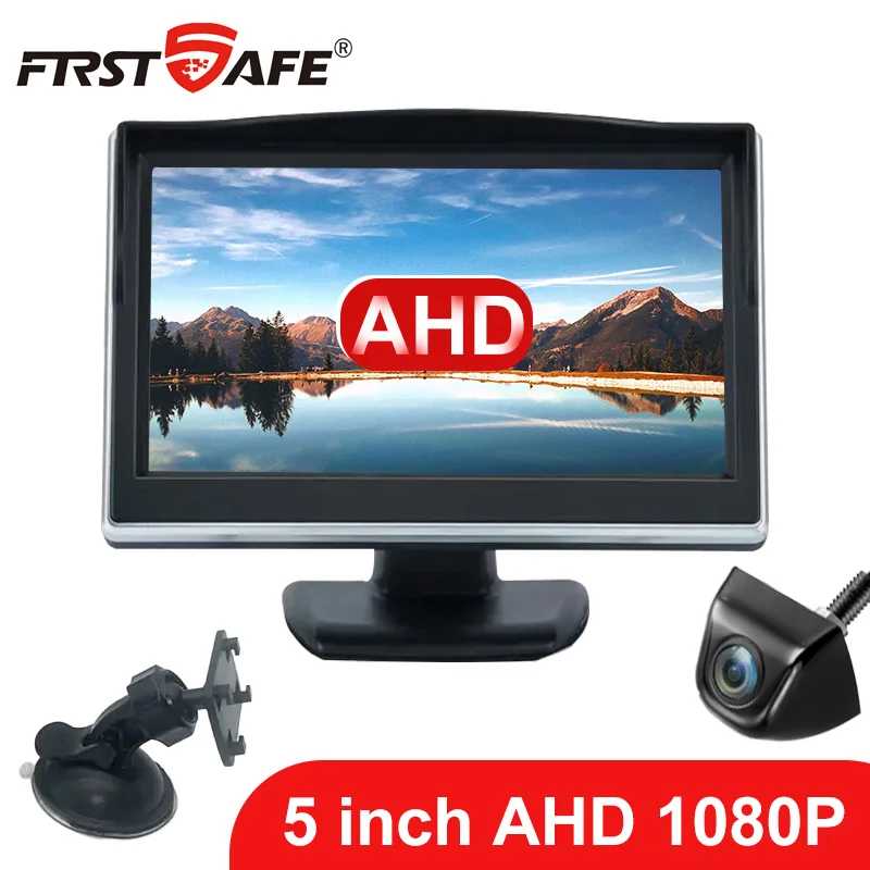 5-дюймовый IPS-монитор AHD/CVBS для автомобиля, ЖК-дисплей 1080P/720P для камеры заднего вида, видеонаблюдения и домашней безопасности Автоэлектроника