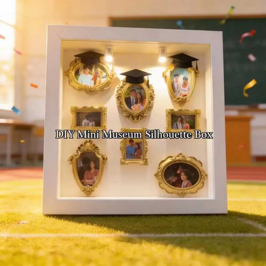 Набор для творчества Silhouette Box: мини-музей, золотые рамки, персонализированные мини-фигурки, декор для фото, статуэтки ручной работы Новинка освещения（новинка）