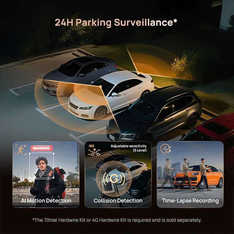 Фотография №5 товара Видеорегистратор 70mai Dash Cam 4K A810S HDR с суперконденсатором, 4G