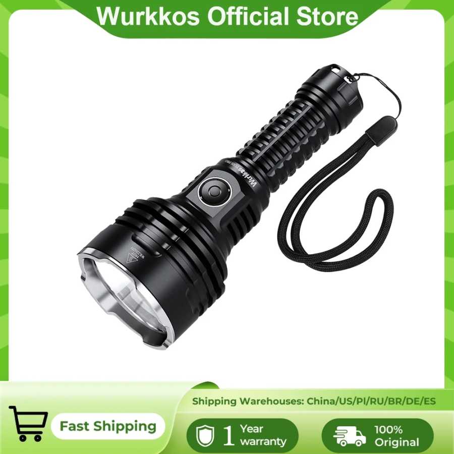 Wurkkos TS30S Pro 21700 Перезаряжаемый тактический фонарик LED USB-C 6000Lm Torch MAX 1086M Нержавеющая рамка Anduril 2 Power Bank Портативное освещение