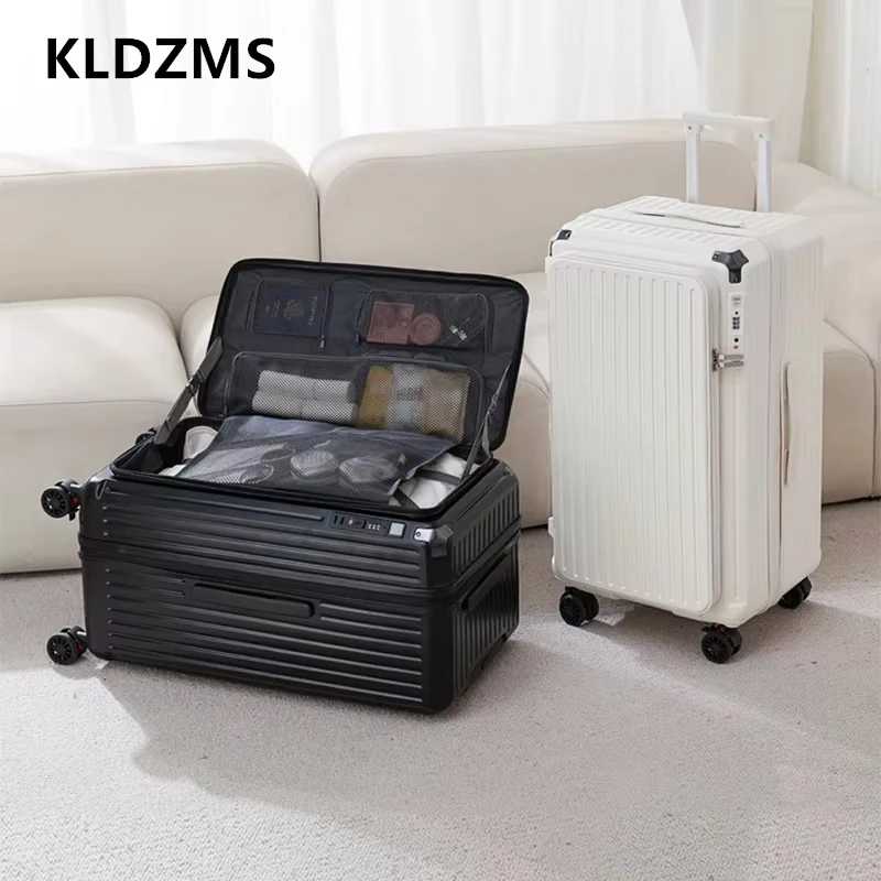 KLQDZMS ABS + ПК чемодан большой вместимости чемодан на колесиках 20-дюймовый посадочный ящик 24 "26" 28" стильная тележка дорожная сумка чемодан на колесиках Багажные сумки