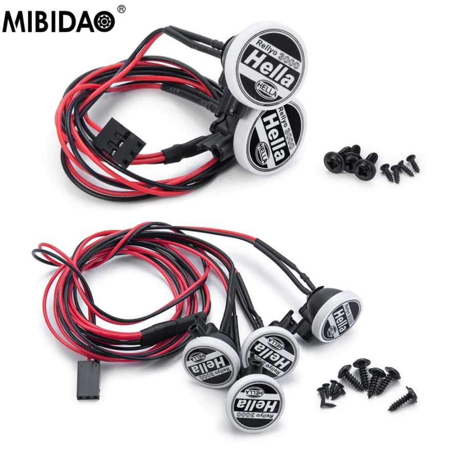 MIBIDAO 2/4LED RC автомобильный фонарь на крыше, круглая лампа, прожектор для 1/10 осевого SCX10 II 90046 TRX4 Tamiya CC01 D90 D110 Радиоуправляемые игрушки