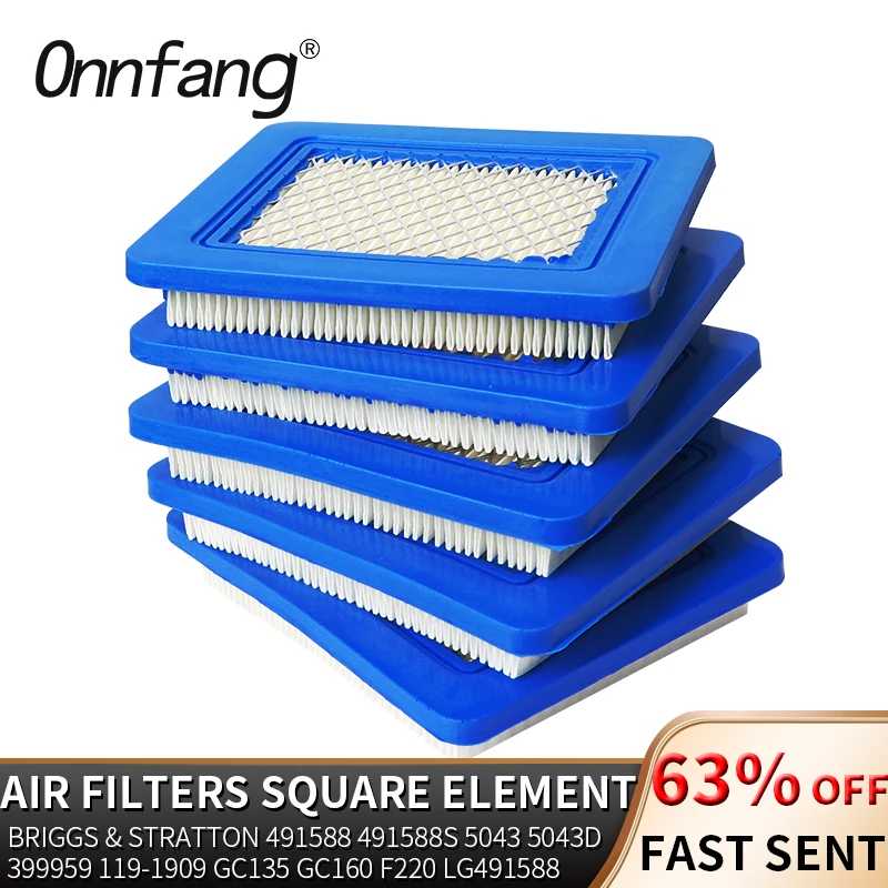 Onnfang 1 шт. ВОЗДУШНЫЕ ФИЛЬТРЫ ДЛЯ Briggs Stratton 491588 Toro 20332 Craftsman 3364 газонокосилка O20 20 квадратный фильтрующий элемент Детали инструментов
