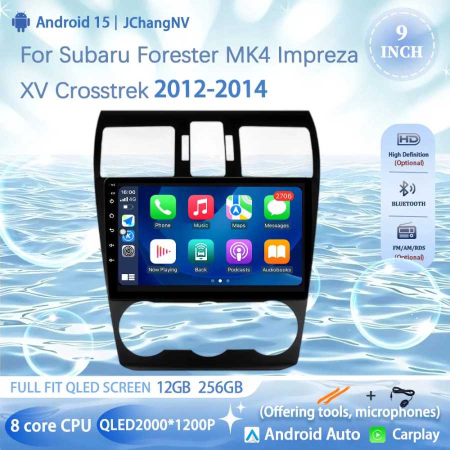 Автомобильный радиоприемник, мультимедийный плеер для Subaru Forester MK4 Impreza XV Crosstrek 2012-2014, авто Carplay, GPS-навигация, WiFi DSP, стерео Автоэлектроника
