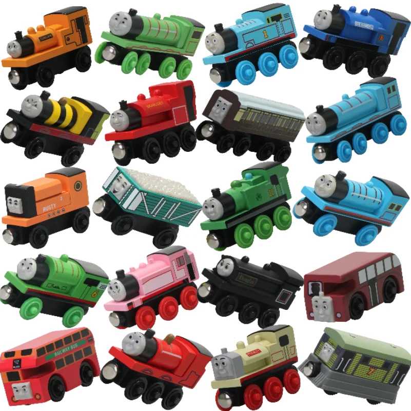 Деревянные поезда Thomas And Friends, магнитные переключаемые дорожки, игрушки Handel Molley Lady Diesol Oliver Donald, развивающие игрушки Играйте в транспортные средства и модели