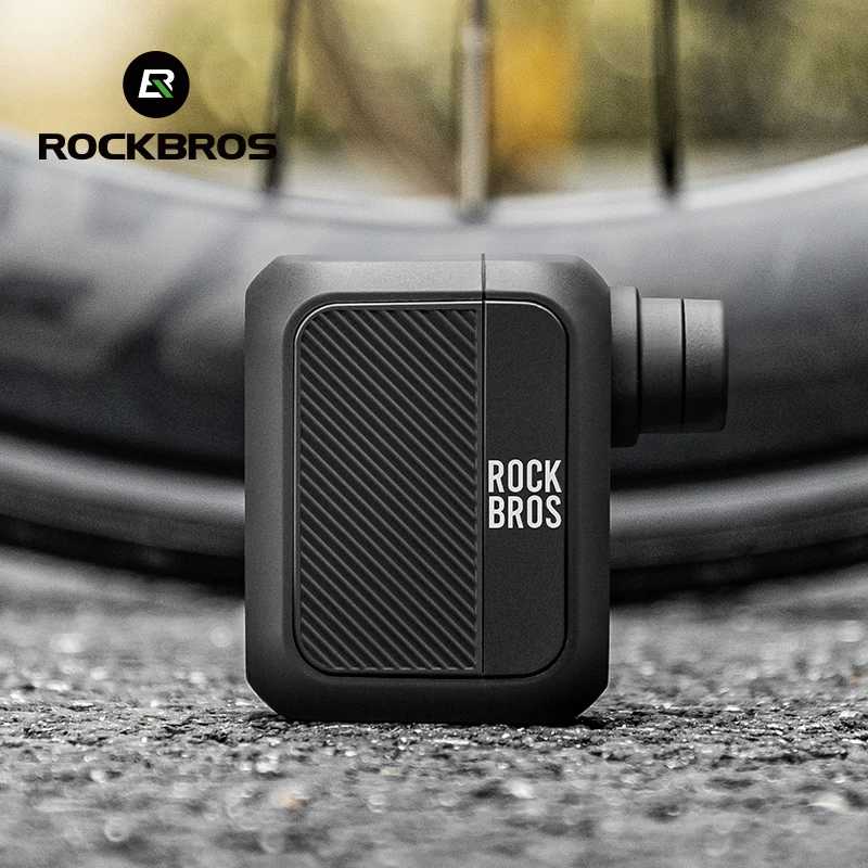 Фотография №1 товара Электрический воздушный насос ROCKBROS, Портативный велосипедный насос на 100 фунтов