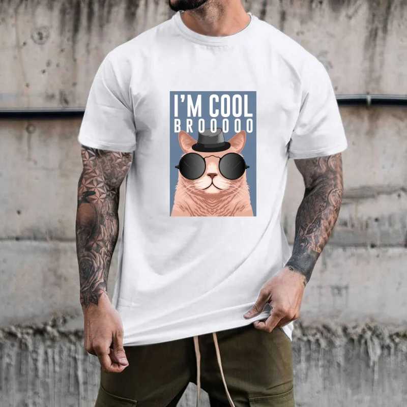 Фотография №1 товара Модный принт с котом в шляпе и солнцезащитных очках &laquo;I'M