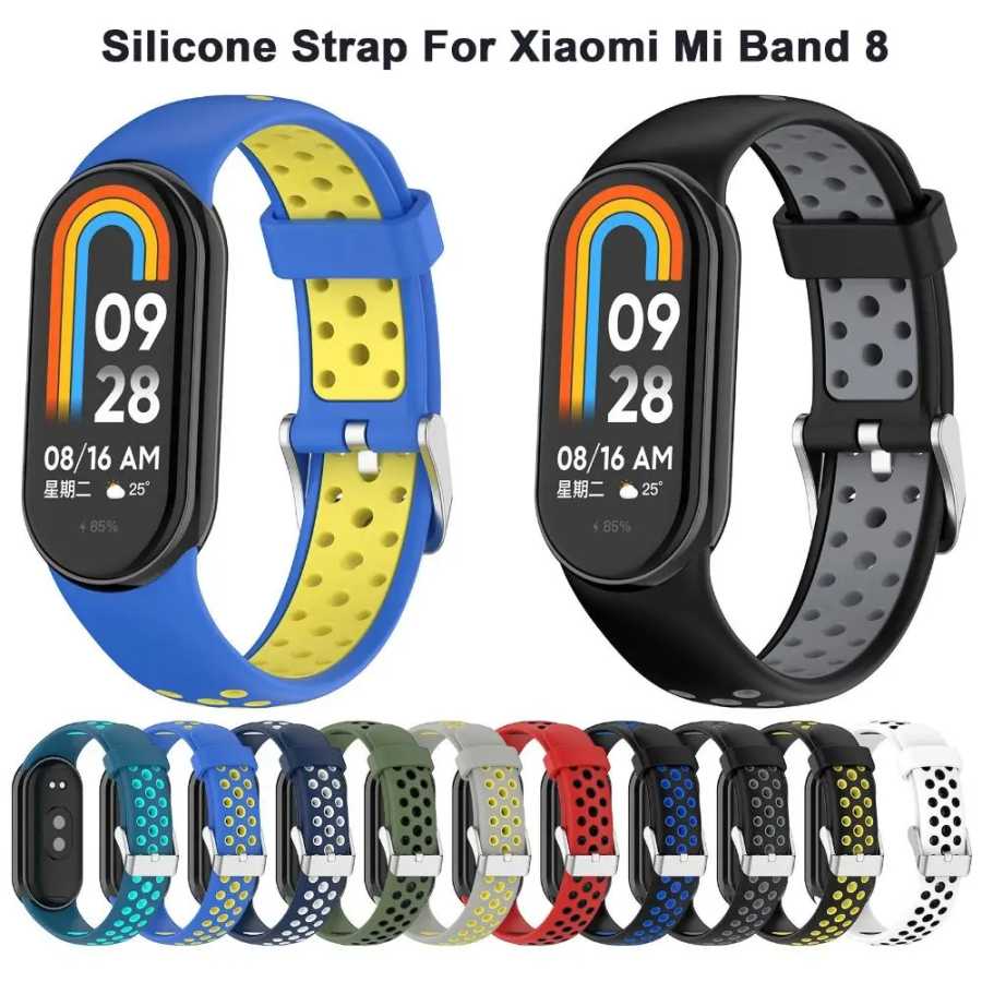 Ремешок для Xiaomi Mi Band 8 9 10, силиконовый браслет, дышащий умный ремешок для часов, спортивный сменный браслет, ремень для Mi Band 8 NFC Аксессуары для часов
