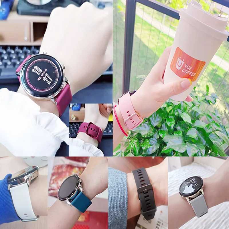 Фотография №2 товара Силиконовый ремешок для часов Amazfit GTS 4/3/2e Mini/GTR 4/3/Pro/2/2e/stratos 3/2,