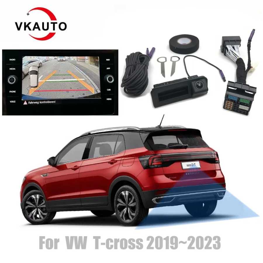 Vkauto для VW T-cross t cross 2018 ~ 2023 Canbus динамическая траектория камера заднего вида работает с MIB Unit Plug & Play Автоэлектроника