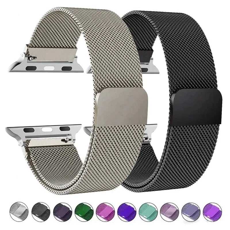 Миланский ремешок для Apple Watch Bands 44 мм 40 мм 45 мм 46mm 49 мм 41 мм 42mm 44 мм Браслет Correa iwatch Series 11 10 9 SE 7 8 6 5 4 3 2 1 Ultra3 ultra2 Band Аксессуары для часов