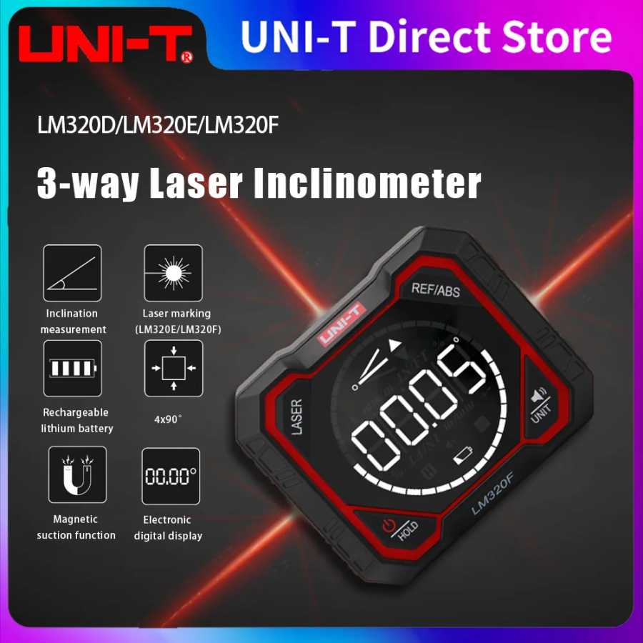Лазерный цифровой транспортир UNIT LM320F, измеритель угла, инклинометр, 3 полоски, лазерный уровень, тип-C, измеритель угла зарядки для дома Инструменты для измерения и анализа