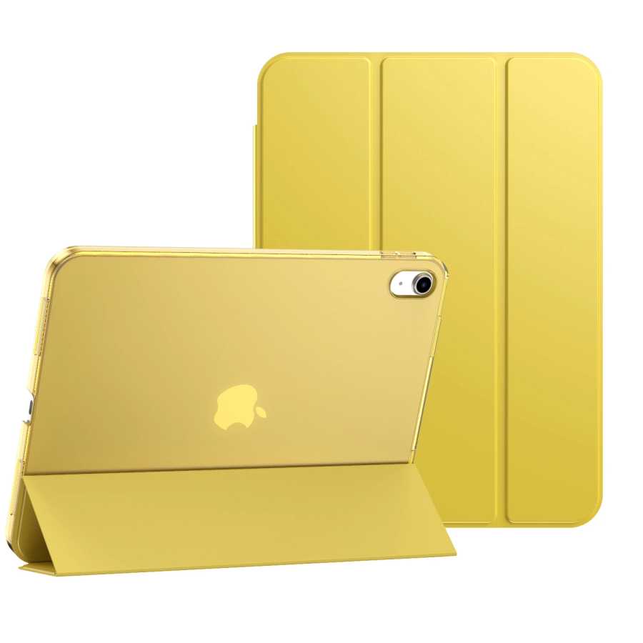 Желтый защитный чехол для iPad 10th 10,9 дюймов 2022/ (A16) 11-го поколения 2025 полупрозрачная жесткая задняя крышка из ПК, автоматическое пробуждение Аксессуары и запчасти для планшетов
