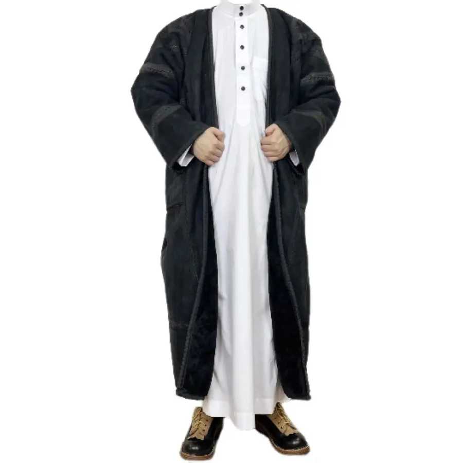 Фотография №4 товара 2025 скромный мужской мусульманский Тобе, свободный Dishdasha Jubba, арабский традиционный