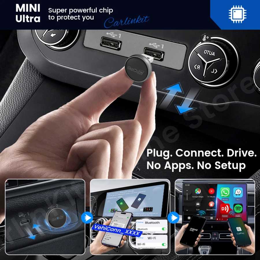 Фотография №2 товара 2025 CarlinKit Mini Ultra 3 CarPlay Android auto Беспроводной адаптер