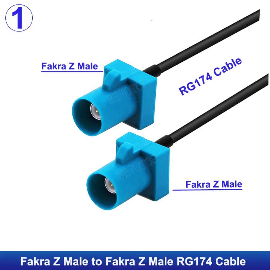 Фотография №1 товара RAL5021 универсальный кабель Fakra Z «папа/гнездо» RG174, удлинитель GPS-антенны, перемычка,