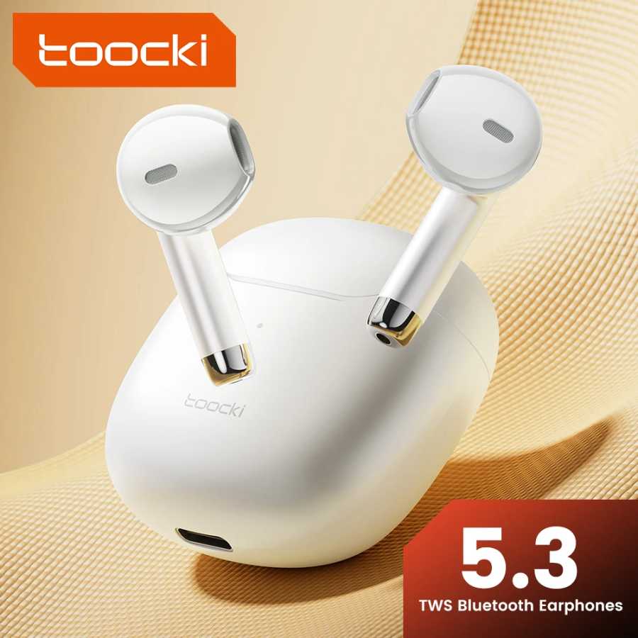 Toocki TWS Беспроводные Bluetooth-наушники 5,3 IPX4 Водонепроницаемая гарнитура Расстояние передачи 12 м Наушники с длительным режимом ожидания Портативное аудио и видео