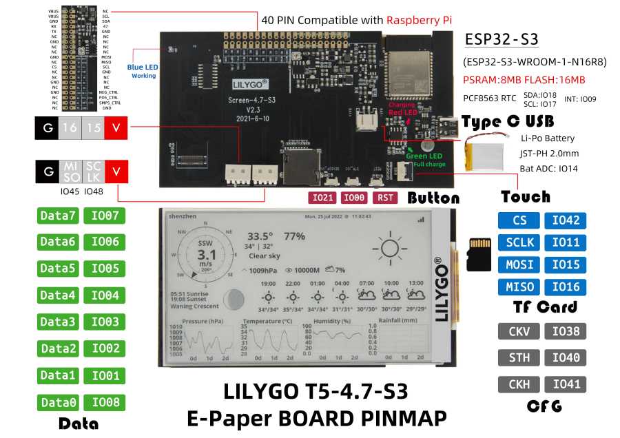 Фотография №5 товара LILYGO® T5 4.7 Inch E-paper V2.3 ESP32-S3 Электронная бумага T5