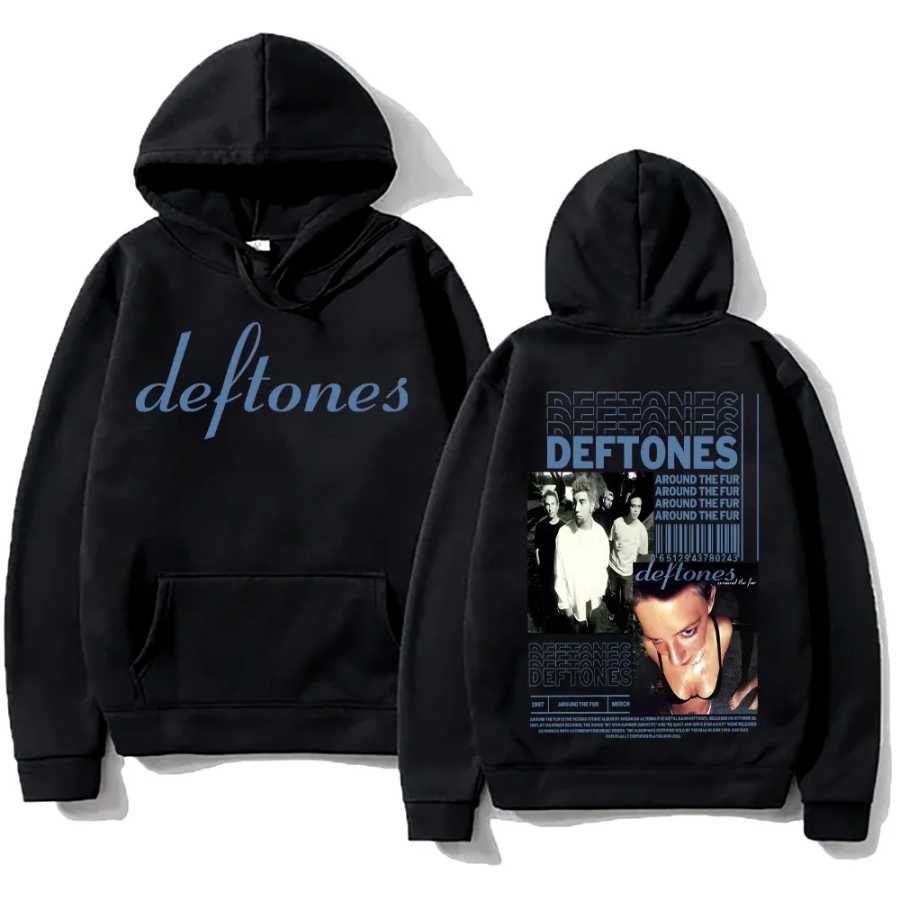 Толстовка Deftones вокруг меха, одежда с принтом альбома, мужской классический пуловер в стиле Харадзюку, готическая эстетичная толстовка с капюшоном для женщин и мужчин, толстовка Y2K Толстовки и свитшоты