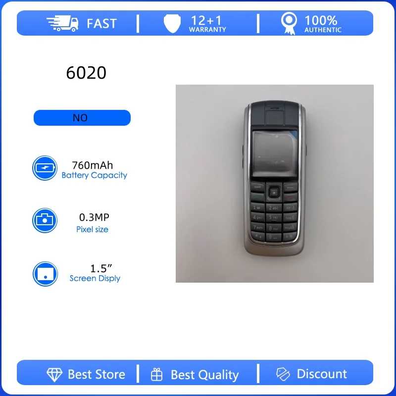Оригинальный восстановленный мобильный телефон 6020 2G, разблокированный GSM 900/1800, с русской, арабской, ивритской клавиатурой, произведено в Финляндии Б/У и восстановленные телефоны