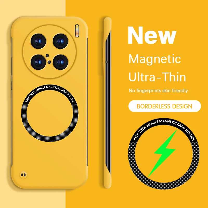 Оригинальный тонкий магнитный чехол для телефона VIVO X100 X100s Pro Ultra 5G X100Pro X100Ultra с беспроводной зарядкой, безрамная жесткая задняя крышка Чехлы и чехлы для мобильных телефонов