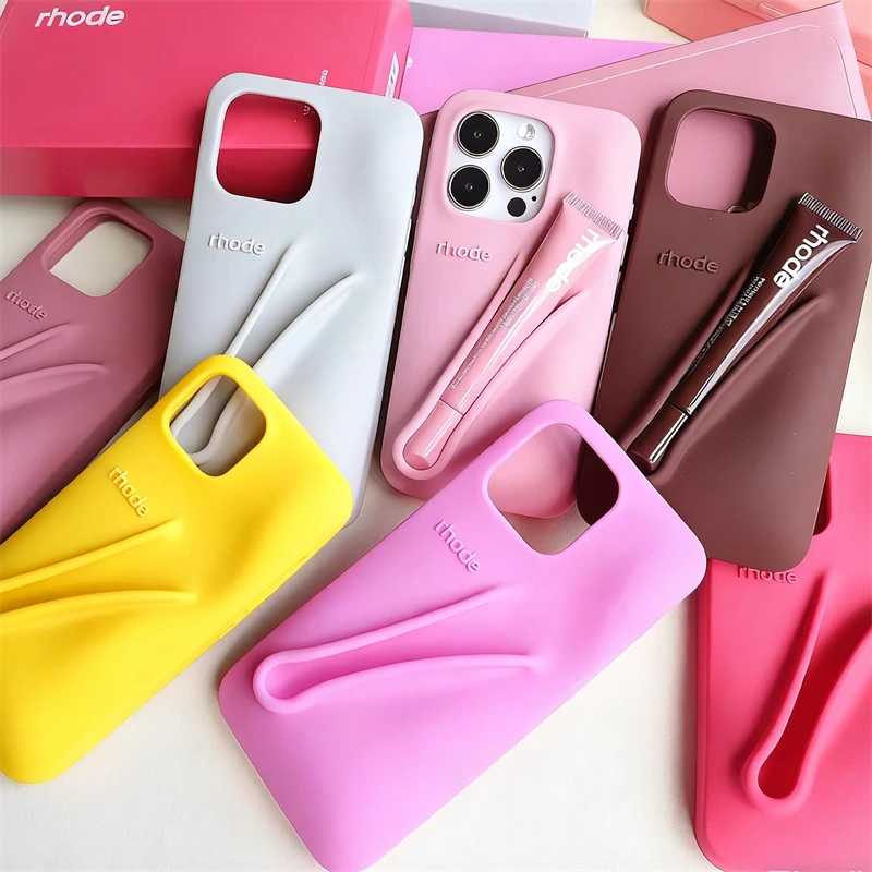 Брендовый блеск для губ Lemontini Dopamine для iPhone 15, 16, 17 Pro Max 12, 13, 14 Air Pro Max Plus, держатель для губной помады, чехол для телефона Чехлы и чехлы для мобильных телефонов