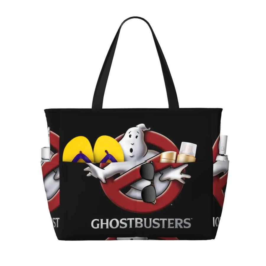 Фотография №1 товара Пляжная сумка-тоут с логотипом GhostBusters, спортивная сумка для спортзала и