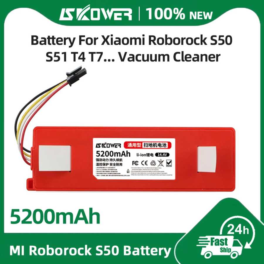 SKOWER Робот Аккумулятор для Xiaomi 1S Roborock S5 S6 S7 Max S50 S51 S52 S60 S65 S70 S75 T4 T6 T7 T60 T61 T65 E25 Q7 Пылесос Аксессуары и запчасти