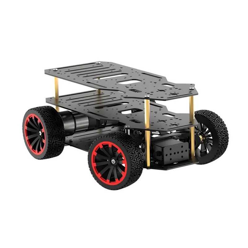 5 кг нагрузки 4WD робот-автомобиль металлическое шасси Ackerman RC с двойным энкодером двигатель переднего колеса сервопривод рулевого управления программируемый робот DIY комплект Высокотехнологичные игрушки