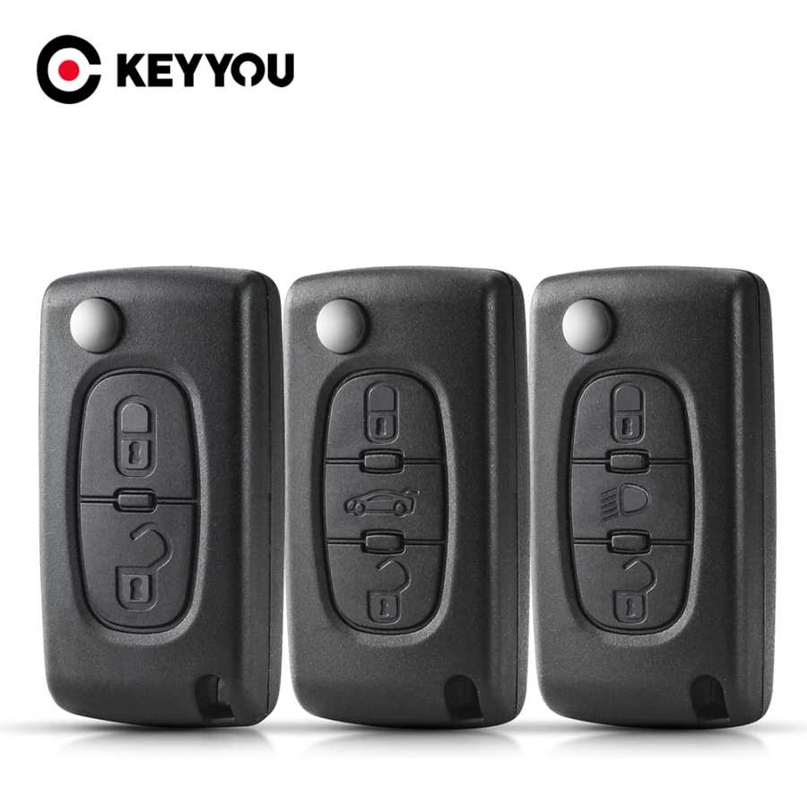 Чехол KEYYOU для дистанционного ключа для Peugeot 207 307 308 407 607 807 для Citroen C2 C3 C4 C5 C6, складной чехол для автомобильного ключа с 2/3/4 кнопками Стартеры