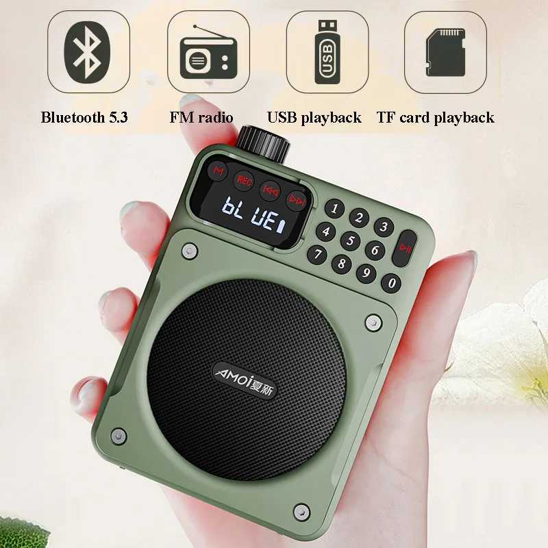 Мини-цифровой FM-радио HD-дисплей 76-108 МГц Радиоприемники Беспроводной динамик Bluetooth 5.3 Портативный усилитель голоса с TF-картой USB-слот Портативное аудио и видео