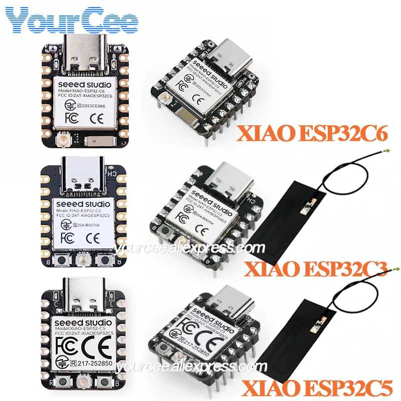 10 шт./1 шт. ESP32 Seeed Studio XIAO ESP32C6 ESP32C3 ESP32C5 WiFi 6+Bluetooth-совместимая плата разработки с поддержкой Ble 5, Zigbee, Matter и Wi-Fi Активные компоненты