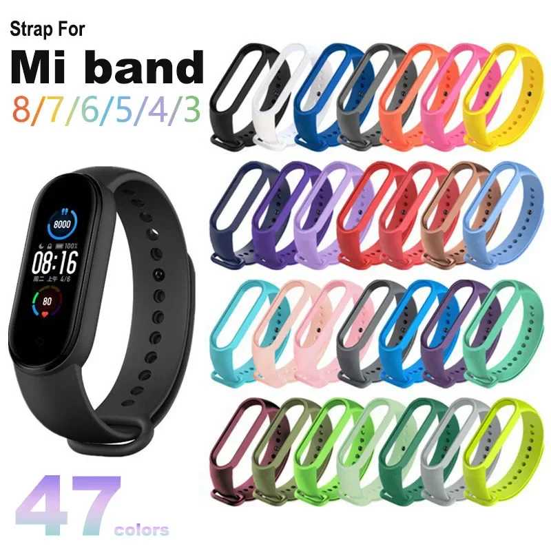 Сменный ремешок для Xiaomi Mi Band 8 7 6 5 4 3, умный браслет, силиконовый браслет для Mi Band 6 5 Mi Band 4, цветной ремешок на запястье Умная электроника
