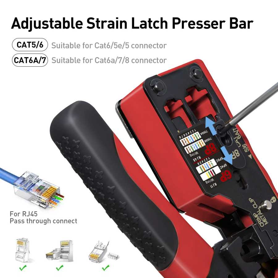 Фотография №4 товара ZoeRax RJ45 CAT7 CAT6A обжимной инструмент для сетевого разъема Cat7/6a/6/5e,