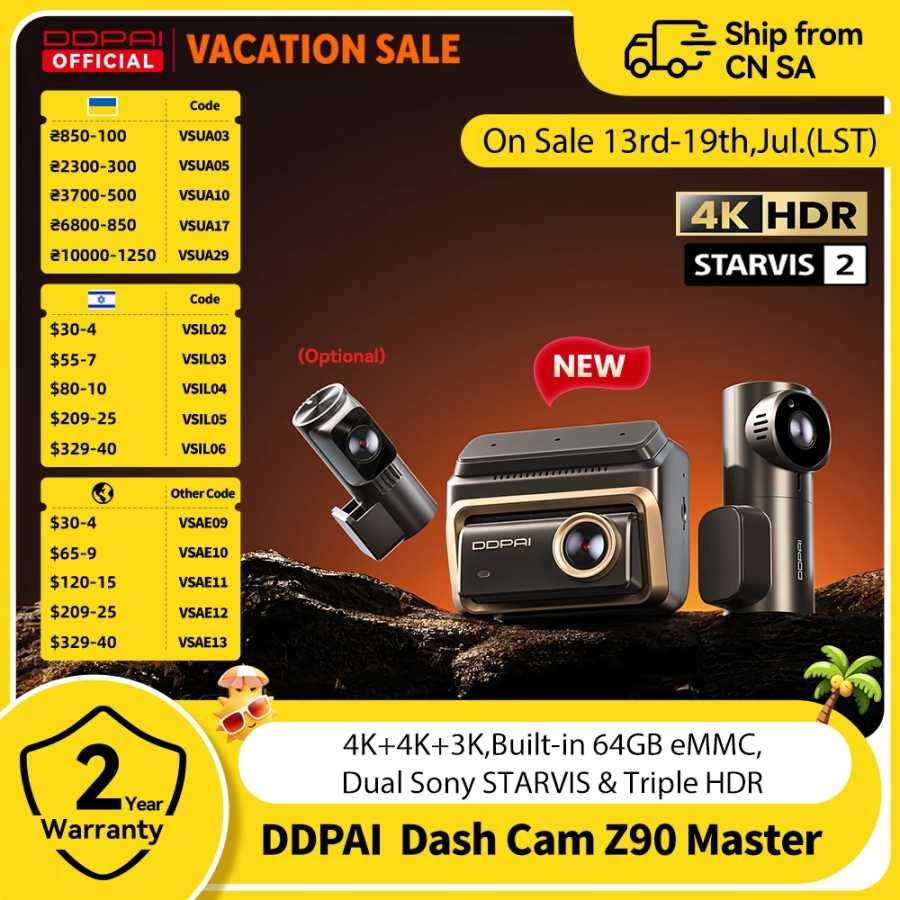 DDPAI 4K+4K Новый Z90 Master Dual 4K спереди и сзади Dual HDR для Sony Автомобильная видеорегистратор ADAS Парковка 5 ГГц Wi-Fi камера DVR Видеорегистратор Автоэлектроника