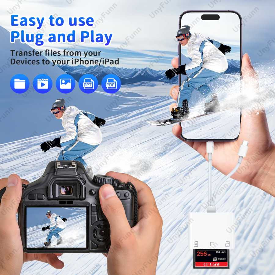 Фотография №3 товара Устройство чтения карт памяти TypeC CF для iPhone Android 3in2