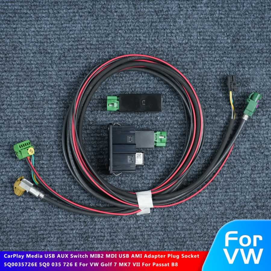 CarPlay Media USB AUX Переключатель MIB2 MDI USB AMI Адаптер Разъем 5Q0035726E 5Q0 035 726 E Для VW Golf 7 MK7 VII Для Passat B8 Детали интерьера