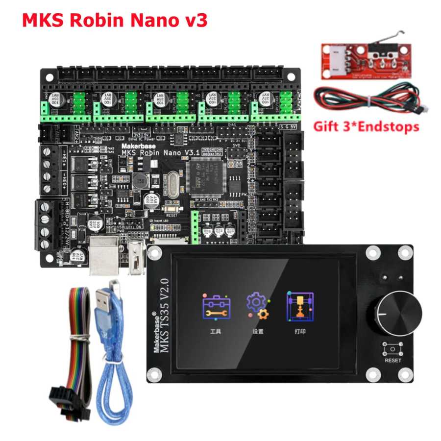 Фотография №3 товара Материнская плата MAKERBASE MKS Robin Nano V3, плата управления 3D-принтером,