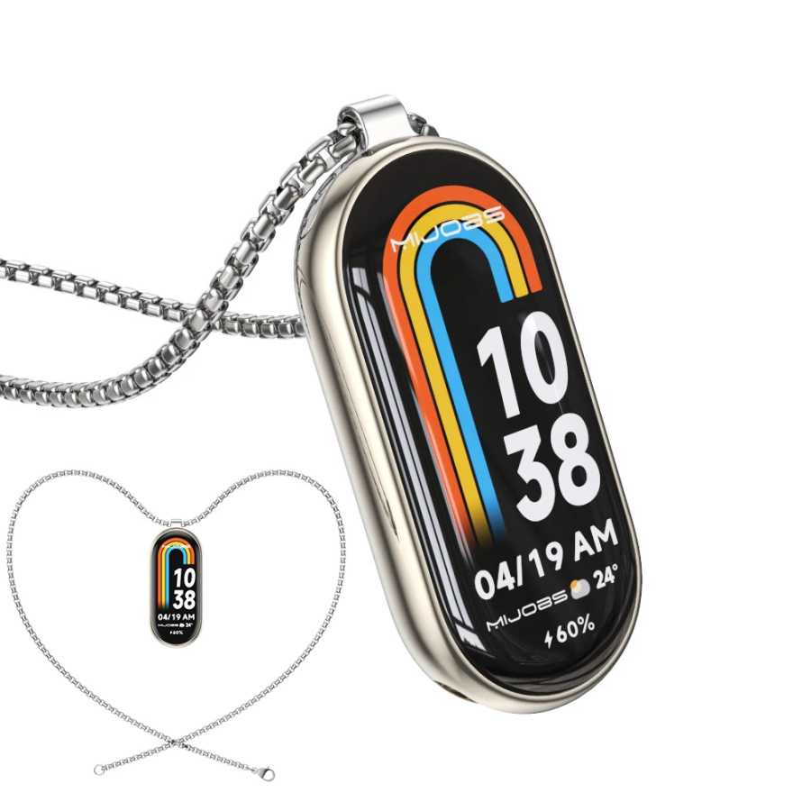 Ожерелье для Mi Band 10 9 8 7 6 5 Смарт-браслет-ремешок для Mi Band 9 Металлический браслет для Mi Band 7 6 Подвесное украшение на шею Умная электроника