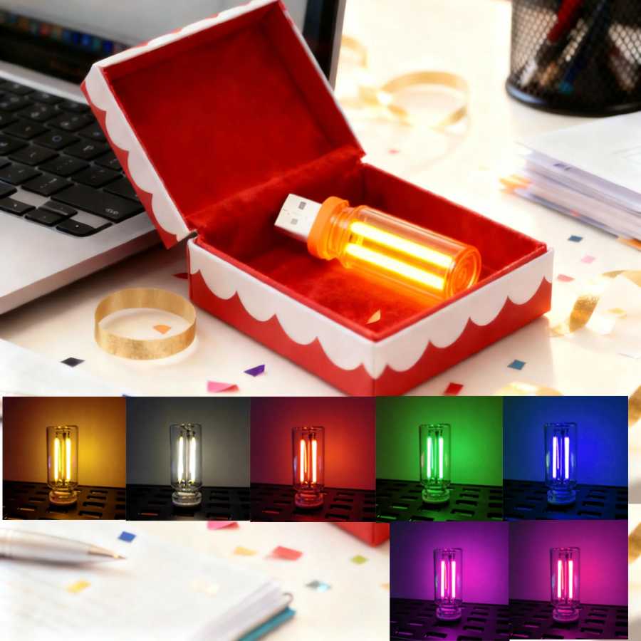 USB светодиодный ночник со стеклянной бутылкой 5 В, атмосферный светильник для салона автомобиля, ретро светодиодные лампы, праздничное украшение для дома, освещение Новинка освещения（новинка）