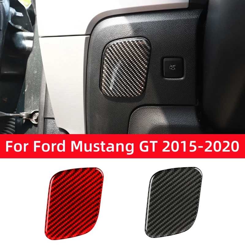 Для Ford Mustang GT 2015-2021: Декоративная накладка/наклейка из карбона на центральную консоль (отсек для хранения водителя), аксессуары для интерьера автомобиля Аксессуары для салона