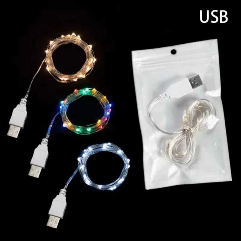 Фотография №1 товара 1/5/20 м USB светодиодные гирлянды из медной серебряной проволоки, гирлянда,