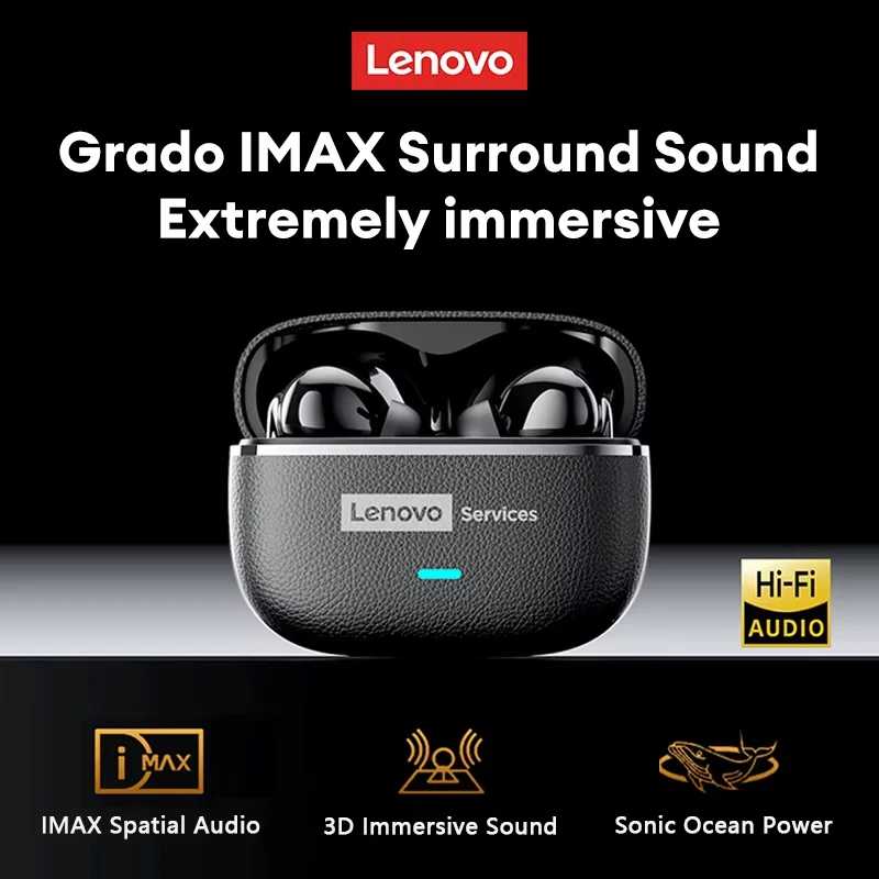 Беспроводные кожаные наушники Lenovo LE208 TWS Bluetooth 6.0, стереонаушники с шумоподавлением ENC, игровая гарнитура с низкой задержкой 38 мс Портативное аудио и видео