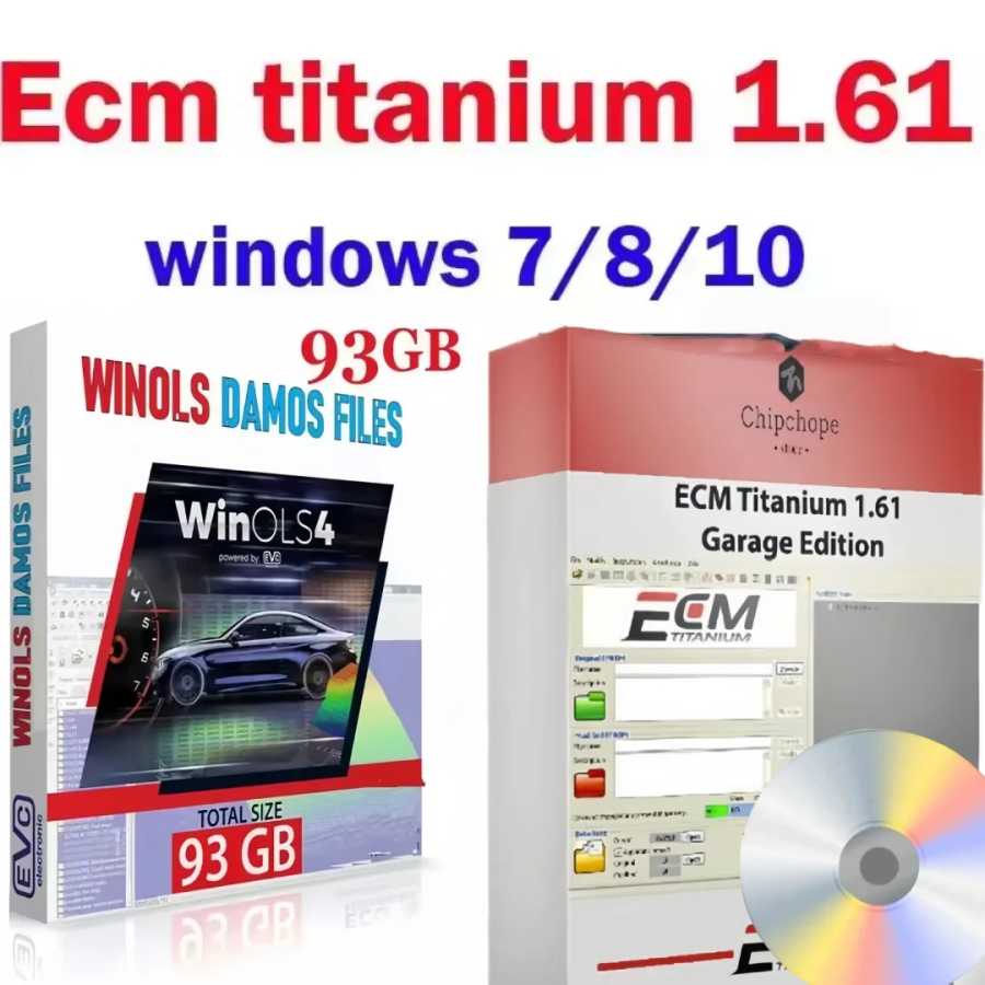 НОВИНКА 2025: Титановый ECM 1.61 с 26000+ драйверами для ECU-инструмента + программное обеспечение Winols4.7 для тюнинга Windows 7/8/10 Инструмент для ремонта автомобилей