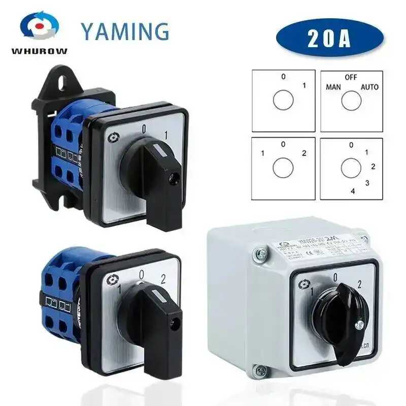 Поворотный кулачковый переключатель LW26 YMW26-20A, 660В, 1-6 полюсов, с серебряными контактами, для промышленного управления, универсальный переключатель-реле Управление промышленной автоматизацией и аксессуары